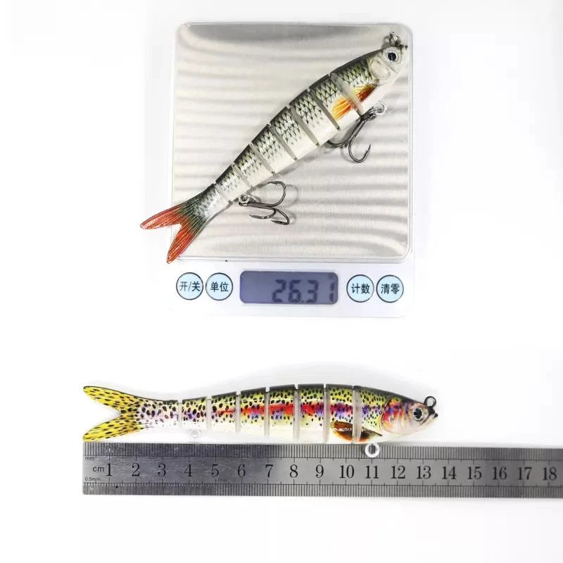 isca artificial lambari peixe articulado 8 segmentos 13,5cm 26 gramas