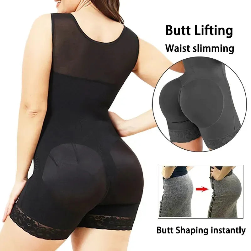 Fajas Shapewear High Compression Bodysuit Girdles with Brooches Bust for Daily and Post-Surgical Use Slimming Sheath Belly Women