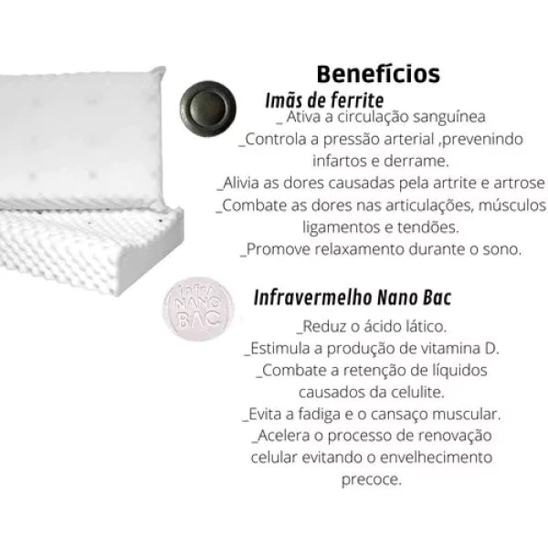 Travesseiro magnético Cervical ortopédico pillow Espuma soft Premium