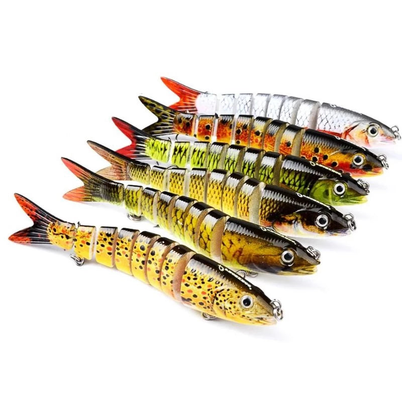 isca artificial lambari peixe articulado 8 segmentos 13,5cm 26 gramas