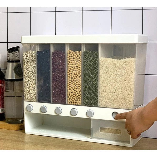 Dispenser armazenamento grãos, arroz, feijão, cozinha, para parede ou bancada