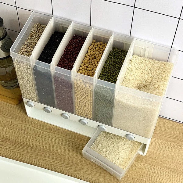 Dispenser armazenamento grãos, arroz, feijão, cozinha, para parede ou bancada